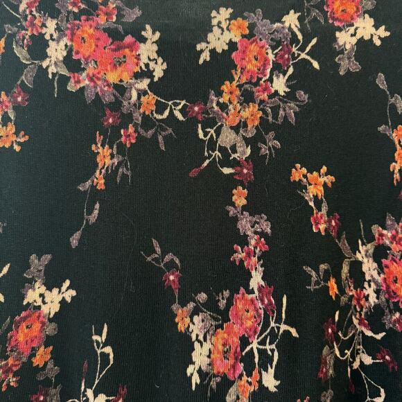 Garnet Hill Floral 100% Merino Wool 3/4 Sleeve Lightweight Cardigan Small - Picture 2 of 6